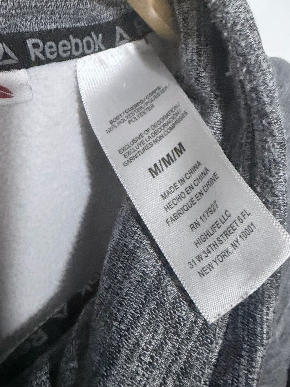 Reebok Heathered Gray Quarter-Zip Pullover - Picture 7 of 7